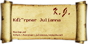 Körpner Julianna névjegykártya